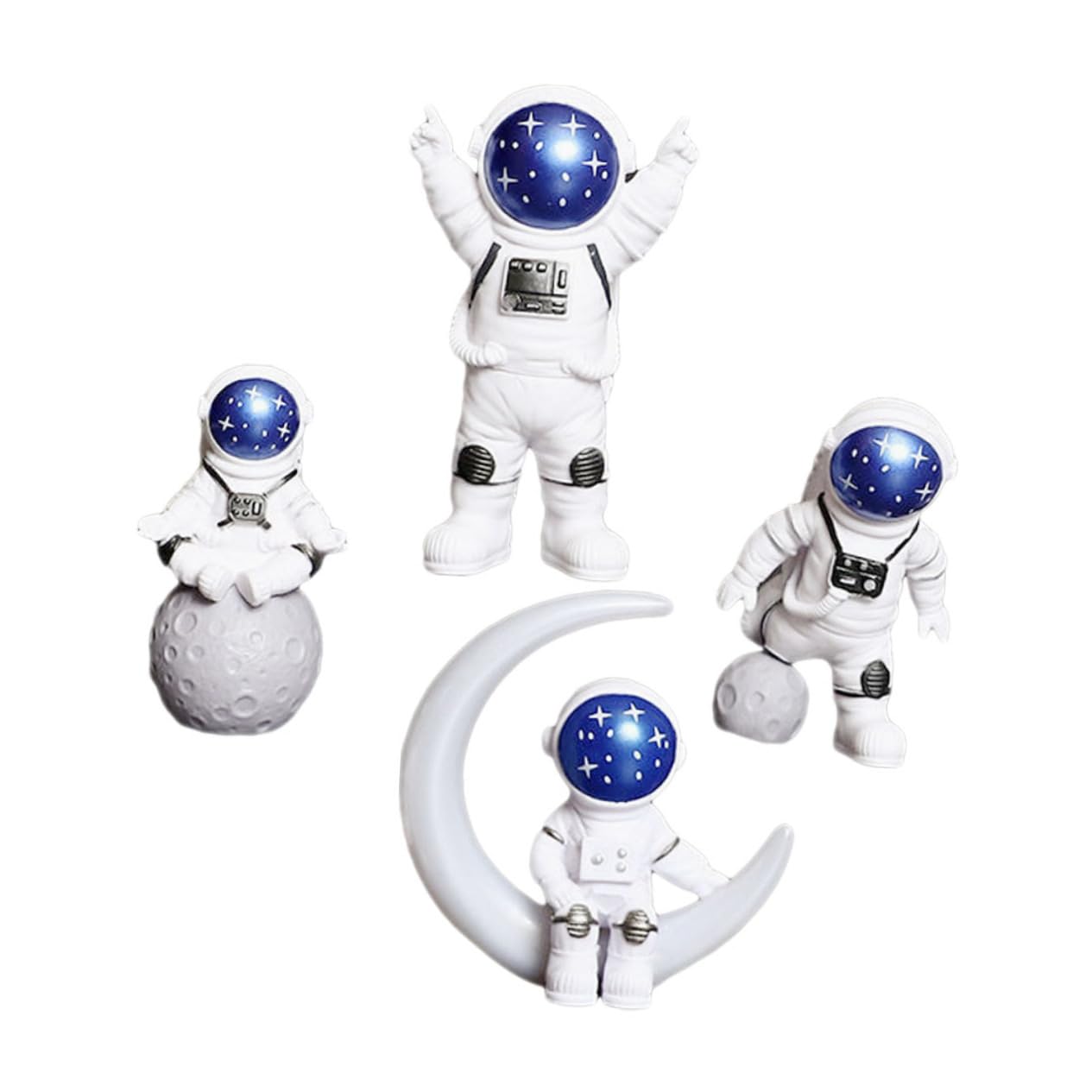 Cabilock 3 Juegos De Estatua De Astronauta Modelo Adorno para El Hogar Figura De Astronauta Modelo Mini Estatuilla De Astronauta Figuras De Astronauta De Resina Modelo De Astronauta Adorno