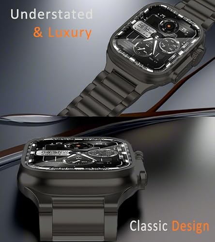 MaKTech Tytanowy Pasek Do Apple Watch - Metalowa Bransoleta Z Magnetyczną Klamrą,do iWatch Series 11/10/9/8/7,Ultra 3/2/1,SE 3/2/1 [2025] (46mm/45mm/44mm/49mm,Czarny)