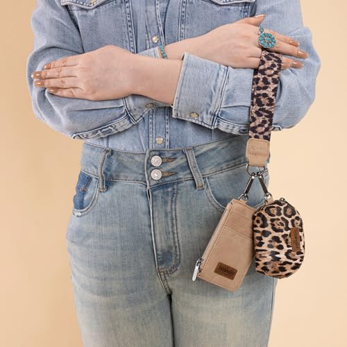 Image of Wrangler Keychain Wristlet Wallets for Women Western Dual Pouch Wristlet Credit Card Holder Wallet