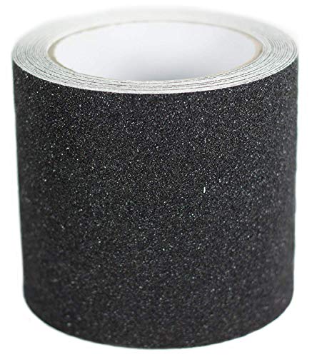 Slip Guard Non-Slip Stair Tape - Indoor & Outdoor Waterproof Safety Steps, 4â€ x 15" ft, 80 Grit, Black