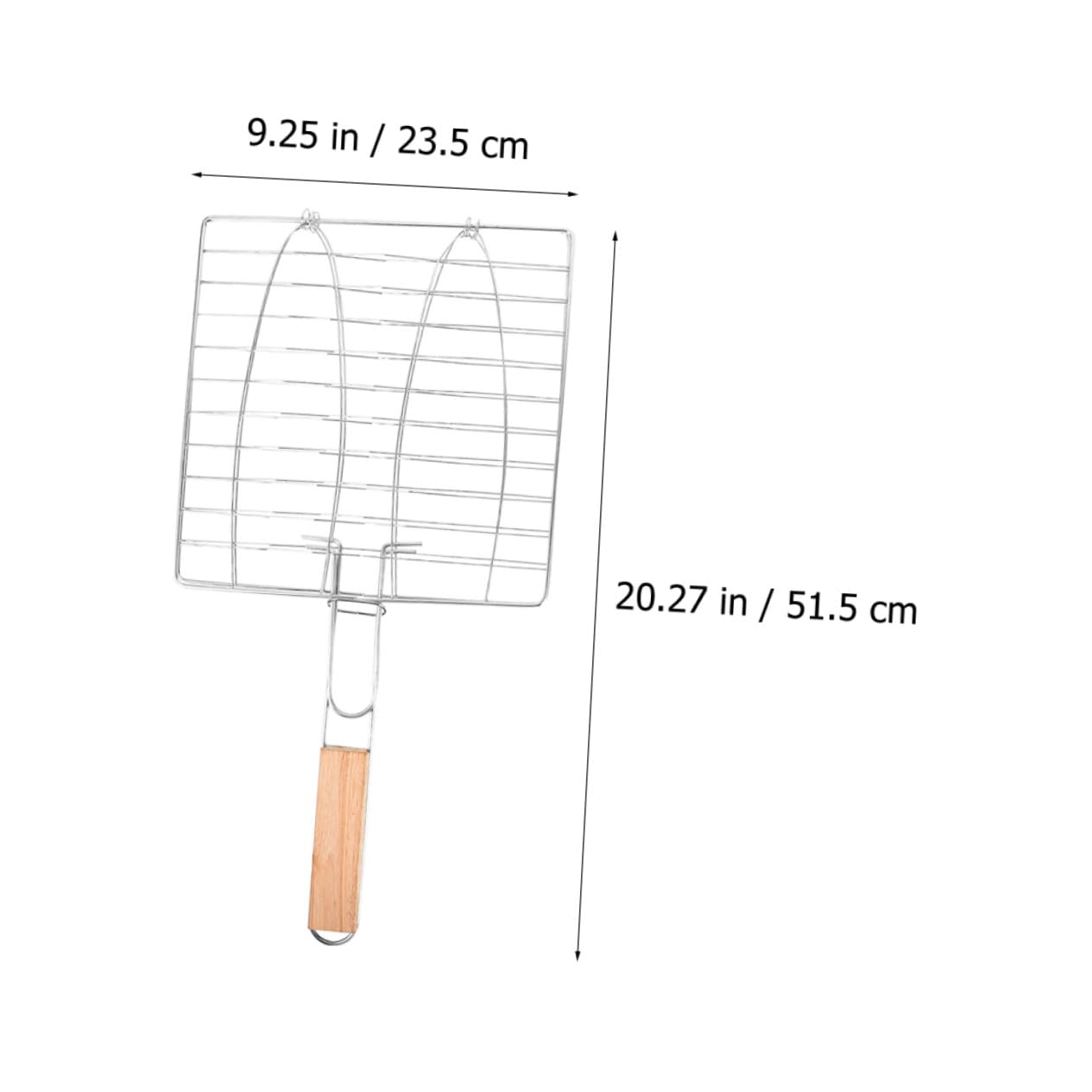 BESTonZON Fischgrillkorb zum Einfachen Wenden von Fisch und Gemüse 2 Stück aus Edelstahl mit Holzgriff Leicht und Praktisch für Outdoor Camping und Picknick