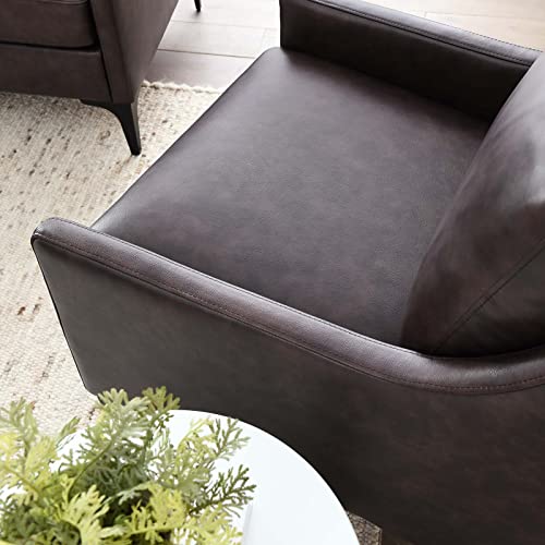 Modway Corland Upholstered Leather Accent Armchair In Brown #TOP7