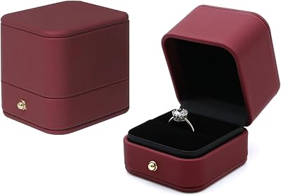Jewelry storage box, octagonal ring box, wedding ring stand, ring display and storage, lined with fiber velvet, suitable for wedding, proposal, engagement, anniversary, Valentine's Day gifts