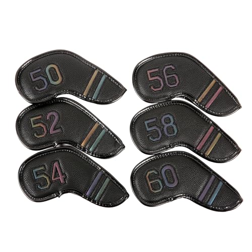XIAOQENAN 6Pcs PU Leathers Golfs Iron Head Golfs Club Headcover Waterproof Golfs Club Head Fit Most Brands Golfs Iron