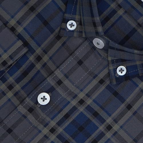 Image of GHPC 100% Cotton Plaid Checks Full Sleeves Regular Fit Formal Shirt for Men