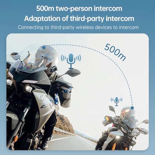 Miniatura 4 de Obest Auriculares Casco Moto Con Cámara 1080p Hd, Intercom Motocicleta Blutooth, Dashcam Moto Impermeable Con 32g Tarjeta, Audífonos Manos Libres Moto Inalámbrico Hifi Estereo Para Ciclismo Esquí