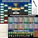 2026 Final Updated 48-Team World Soccer Wall Chart Poster 2 Sets, 33x25 Inches Confirmed Schedule Tracker & Knockout Bracket, Ultimate Fan Tracking Kit with Markers, Self-Stick Pad, Cover Sticker