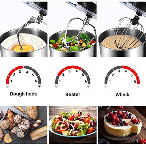 Küchenmaschine Rührmaschine,Knetmaschine 1500W, Teigmaschine Rührmaschine mit 6.5 L Edelstahl Schüssel 6… – Bild 6