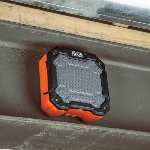 KLEIN TOOLS AEPJS3 Bluetooth Jobsite Speaker with Magnet and Hook, 20-Hr Run Time, Charge Via USB A or C, Pair Multiple Speakers via Broadcast, Hands Free Capable - image 7