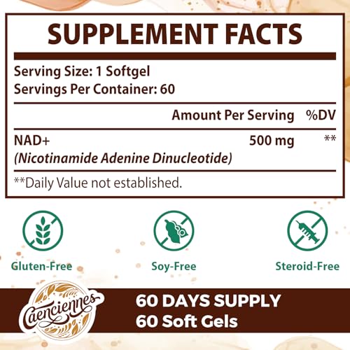 Image of Liposomal NAD+ 500 MG Supplement, True NAD Plus Supplement, Superior Absorption, Boost NAD+ More Efficient Than Nicotinamide Riboside for Cellular Energy, Healthy Aging, 240 Serving
