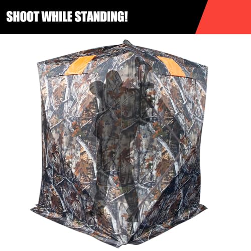 THUNDERBAY Two-Tall Extra Tall Hunting Blind See Through with Carrying Bag, 2-3 Person Pop Up Ground Blinds 270 Degree, Portable Hunting Tent for Deer & Turkey Hunting