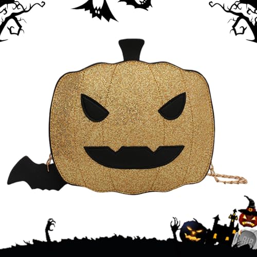 Bolsa de abóbora de Halloween, bolsa de ombro de abóbora, Bolsa de ombro com corrente Little Devil, Bolsas engraçadas de couro PU para Halloween, bolsas inovadoras bolsa de abóbora para amigos e famíl