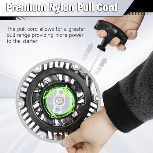 Image of Mini Bike Pull Start Assembly Recoil Starter Compatible with Predator 212cc 196cc Coleman CT200U CT200U-EX BT200X KT196 Go Kart GX160 6.5HP OHV Engine Lawn Mower Generator Parts Galvanized