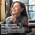 TOZO OpenEarRing True Open Ear Headphones, Lightweight Comfort Open Ear Clip Wireless Earbuds, 40H Play Bluetooth 5.4 Headphones with Smart Digital Display Design Fit Sports Running, Workout Black - Image 2