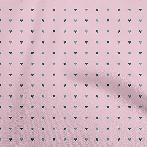oneOone Cotton Jersey Light Pink Fabric Hearts Print Fabric for Sewing Printed Craft Fabric By The Yard 58 Inch Wide