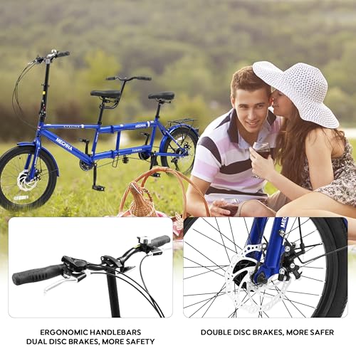 BGGFNZ Foldable Tandem Bike 20 Inch