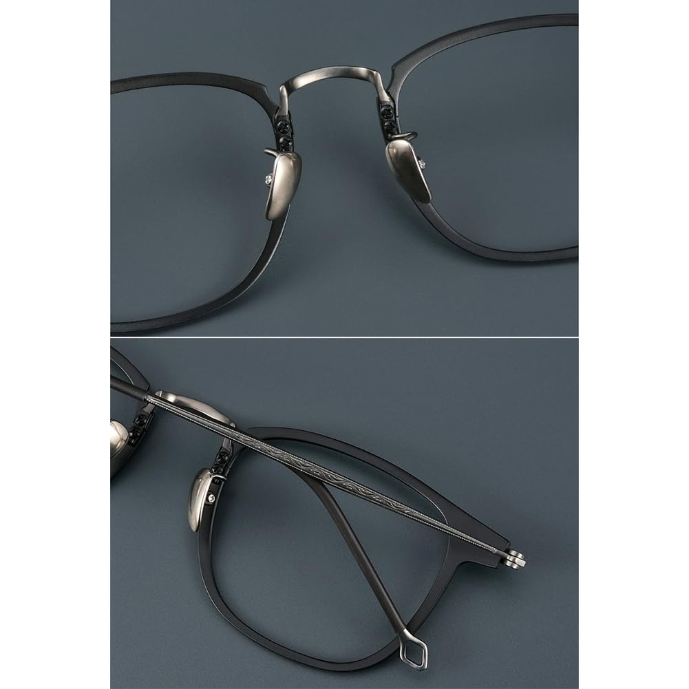 JIETIAN Anti Blaulicht Computer HD Brille Männer aus reinem Titan, 1,56 asphärische Harzlinsen Anti-Müdigkeit,01,+2.5