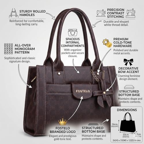 Image of Fostelo Women's Ocean Side Satchel Tote Handbag for Women | Ladies Purse | Stylish Shoulder Bag | Gift For Women