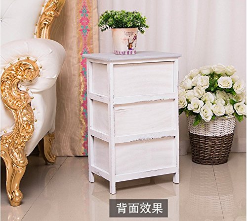 HOMIES INTERNATIONAL Decor 3-Drawer Love Wooden Wood European Retro Drawers Bedroom cabinets Solid Wood Mediterranean Storage Cabinet Living Room Display Cabinet odorless 1