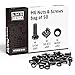 Price comparison product image LMS Data M6 Cage Nuts Screws and Washers Set -Assortment Nuts and Bolts Kit for Rack Mount Data Cabinets, Server Shelves Fixing and Installation (Black, 50)