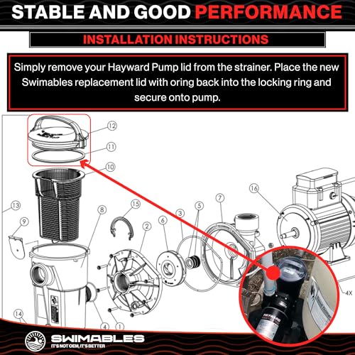 Swimables Pump Lid and Lid Oring Compatible with Hayward Powerflo SPX1500D2A | Pro Grade Pump Lid Made to Work with Hayward Pump Parts | Excellent Hayward Pump Lid Replacement | Oring Included by Swimables - Image 3
