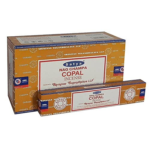 SATYA Incienso Copal 15 GR. X 12 Cajas = 180 GR.