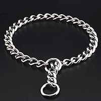 Vista 4 de Collar de cadena para perro, collar de entrenamiento, collares de cadena de acero inoxidable para perros grandes, longitud 24 pulgadas, diámetro