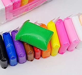 صلصال ملون من الفوم مع 3 أدوات للفنون والحرف اليدوية والنشاط المرح، صلصال تشكيل ناعم غير سام (عبوة من 1 قطعة تحتوي على 12 لون مختلف)