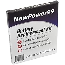 Battery Kit with Tools, Video and Battery for Samsung Galaxy Tab S 10.5 SM-T800, SM-T801, SM-T805, SM-T807 by NewPower99