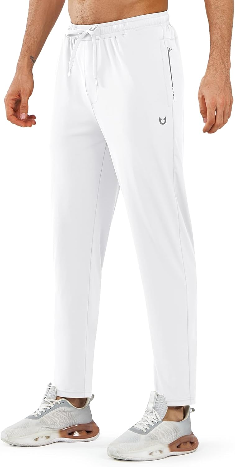 NORTHYARD Men’s Athletic Track Pants Sweatpants with Zipper Pockets Workout Gym Jogger Pants Open Bottom