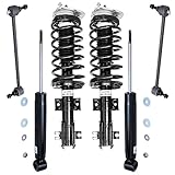 Detroit Axle - Struts Shock Absorbers for Volvo V70 S70 C70 850, Front 2 Complete Struts w/Coil Spring 2 Sway Bar Links 2 Rear Shock Absorbers Replacement Ready Struts : without Electronic Suspension