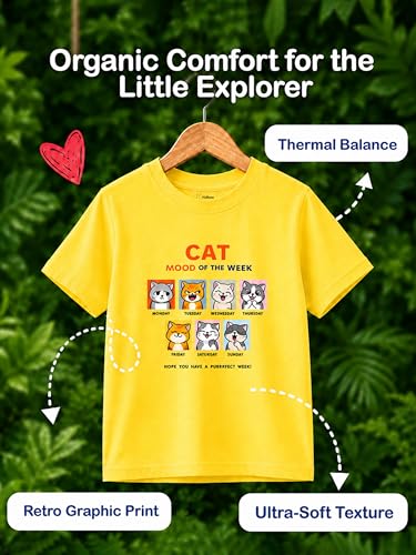 Image of Kidbea Bamboo Kids T-Shirt Ultra-Soft Premium Half Sleeve Graphic Tee for Girls, Casual Summer Wear for Toddlers & Kids