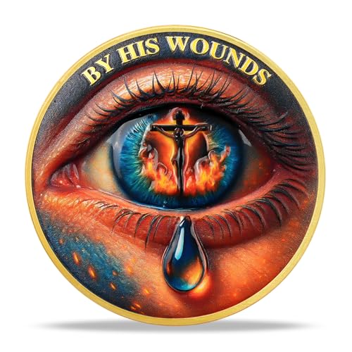 Tears of Redemption Religious Coin - Isaiah 53:5 Bible Verse