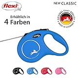 flexi® Classic S | 8m Seil Roll-Leine für kleine Hunde bis 12 kg | Blau | ausziehbare Hundeleine | Gewicht 228.8 gr | Maße 10.3 x 16.8 cm
