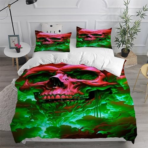 Linge de lit microfibre crâne avec fermeture éclair 200x200cm