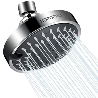 HOPOPRO Rain Mode High Pressure Shower Head 4.1 Inch Small Sized High Flow Fixed Showerheads