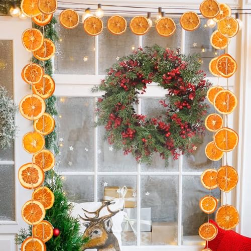 Christmas Decorations, 3 Pcs 10ft Dried Orange Slice Christmas Garland,