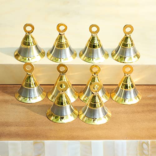 Handtechindia Set Of Brass Silver Plated 2 '' Bells Christmas Decoration Jingle Bell Sleigh Bell Jingle Bell Crafts Christmas Décor Home Décor Elephant Décor Bells Musical Instrument Accessory. (20) #TOP5
