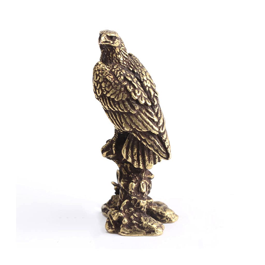 Ornement Feng Shui pour bureau : aigle en laiton et statuette vintage