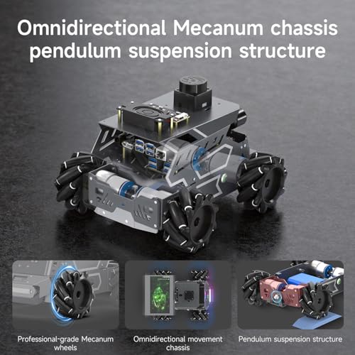 Image of Yahboom ROS2 Robotic for Raspberry Pi 5, AI Large Language Models AI Vision Data,3D SLAM Navigation Supports ROS2 Python Education, ROS Development