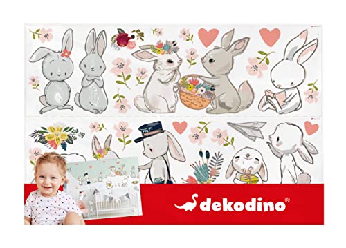 Dekodino® Adesivo murale Coniglietto pastello con
