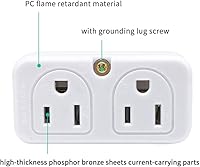 Vista 2 de SYCON Extensor de salida adaptador, mini enchufe de pared de 2 puntas, divisor de salida múltiple con 4 tomacorrientes