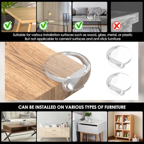 Image of 48PCS Table Corner Protectors Self Adhesive Table Corner Guard for Baby Safety, Clear Corner Covers for Baby Proof Corner Bumpers Cushion