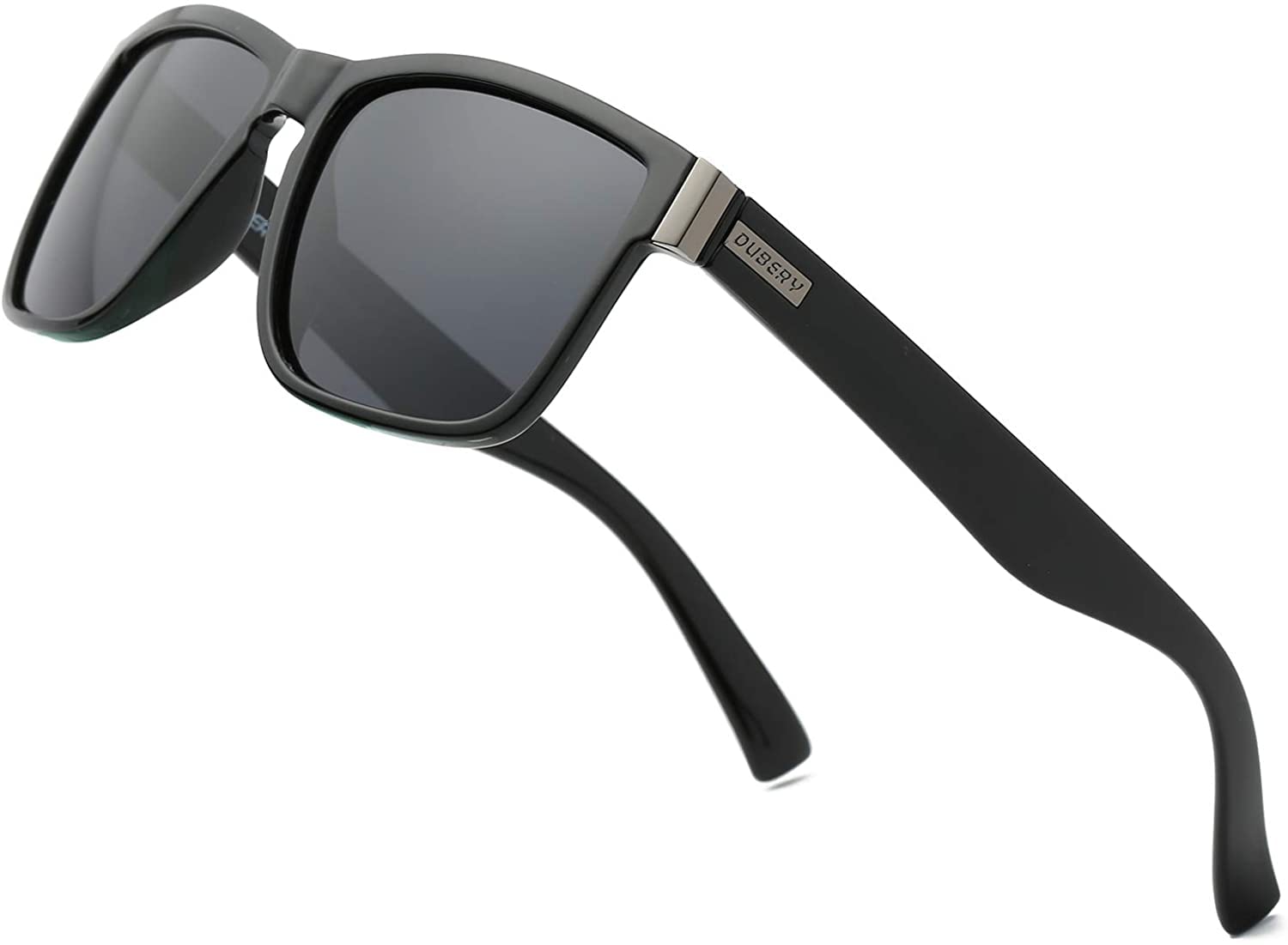 DUBERY Gafas de sol polarizadas para hombre y mujer I 100% protección UV | Diseño retro vintage ligero | Gafas unisex para deportes, ciclismo, golf, pesca | Aprobado por la CE, UV400, CAT.3 I Negro