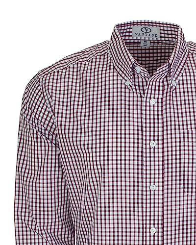 Men's Collegiate Easy-Care Long Sleeve Gingham Check Button Down Shirt3