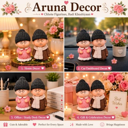 Image of Miniature Old Couple Figurine - PVC Miniature Statue for Garden Decor, Dollhouse Accessory & Unique Gift