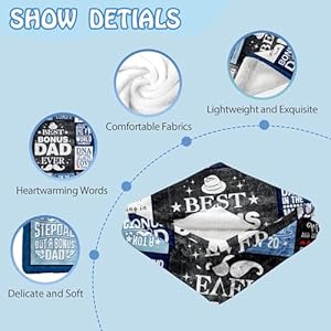 Bestbonusdadgiftsstepdadgiftsfromdaughtersongiftsforbonusdadsfromkidssteppedupdadbirthdaychristmasfathersdaythrowblanketgifts60x50 Urban Country Home Decor Best bonus dad gifts step dad gifts from daughter son gifts for bonus dads from kids stepped up dad birthday christmas fathers day throw blanket gifts 60×50 urban country home decor