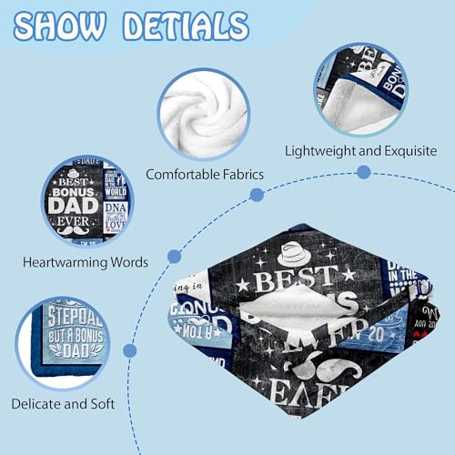 Bestbonusdadgiftsstepdadgiftsfromdaughtersongiftsforbonusdadsfromkidssteppedupdadbirthdaychristmasfathersdaythrowblanketgifts60x50 Urban Country Home Decor Best bonus dad gifts step dad gifts from daughter son gifts for bonus dads from kids stepped up dad birthday christmas fathers day throw blanket gifts 60×50 urban country home decor