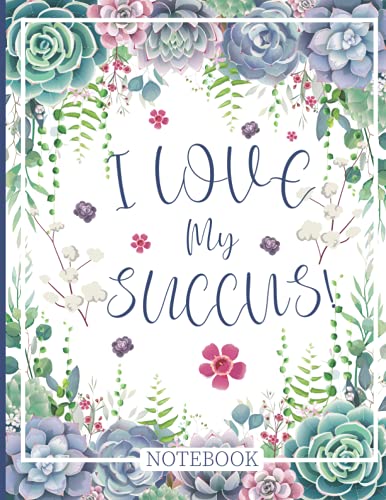 I Love My Succus!: A cute succulent notebook with small designs for coloring in the corners