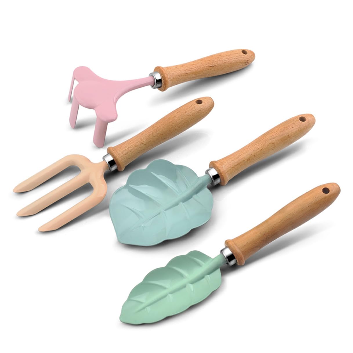 Juego de Herramientas de Jardinería Ligero para Niños Materiales de Madera y Plástico Pala, Rastrillo y Tenedor Jugar al Aire Libre